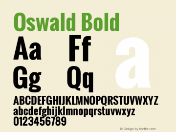 Oswald Bold Version 2.3 Font Sample