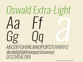 Oswald Extra-LightItalic 3.0图片样张