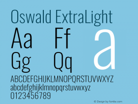 Oswald ExtraLight 3.0图片样张