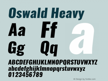 Oswald HeavyItalic 3.0 Font Sample