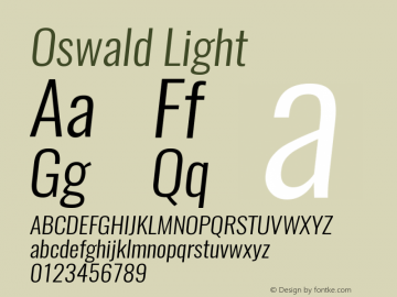Oswald LightItalic 3.0 Font Sample