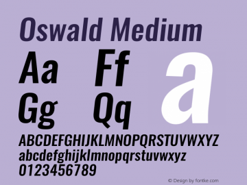 Oswald MediumItalic 3.0 Font Sample