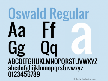 Oswald Regular Version 2.002 Font Sample