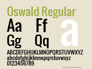 Oswald Version 2.000 Font Sample