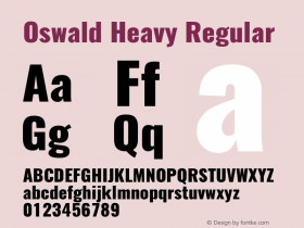 Oswald Heavy Regular Version 4.002 Font Sample