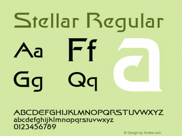 Stellar Regular 1.0 Mon Aug 15 12:50:05 1994 Font Sample