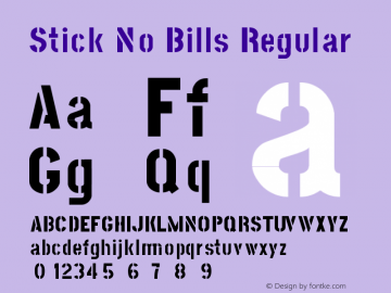 Stick No Bills Version BETA 001.000 Font Sample