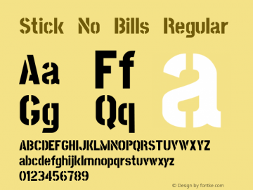 Stick No Bills Version 001.000 Font Sample