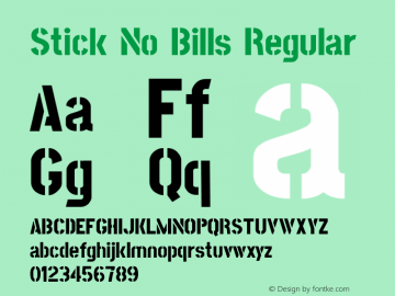 Stick No Bills Version 001.000 Font Sample