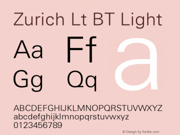 Zurich Lt BT Light mfgpctt-v1.52 Tuesday, January 12, 1993 4:11:43 pm (EST)图片样张