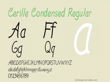 Cerille-CondensedRegular Version 1.000图片样张