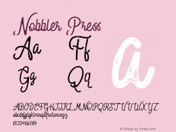 Nobbler Press  Font Sample