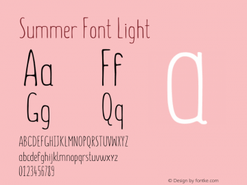 Summer Font Light Version 1.10 May 28, 2015图片样张