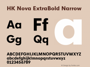 HK Nova ExtraBold Narrow 1 Font Sample