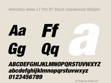 HelveticaNeueLTPro-BlkCnO Version 1.000;PS 001.000;Core 1.0.38 Font Sample