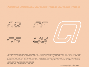 Miracle Mercury Outline Italic Version 1.0; 2017 Font Sample