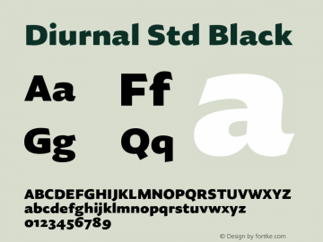 DiurnalStd-Blk Version 1.0; 2016 Font Sample