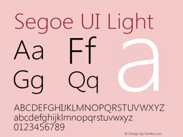 Segoe-UI-Light Version 5.00 Font Sample