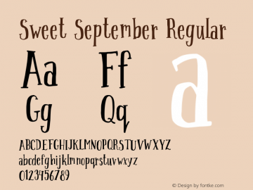 Sweet September Regular Version 1.000 Font Sample
