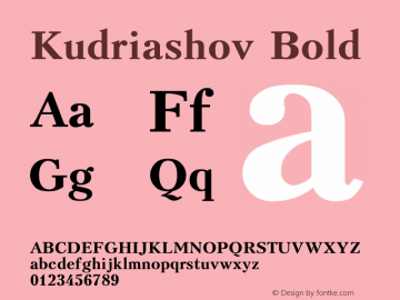 Kudriashov Bold Converted from t:\KUDB.BF1 by ALLTYPE图片样张
