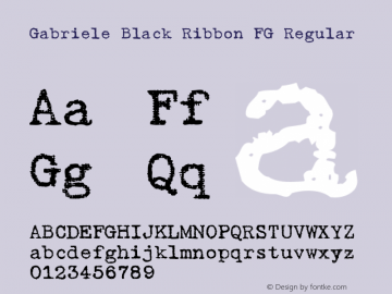 Gabriele Black Ribbon FG Regular Version 1.00 Font Sample