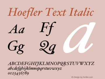 HoeflerText-Italic Version 001.901 Font Sample