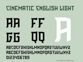 Cinematic English  Light Version 001.000 Font Sample