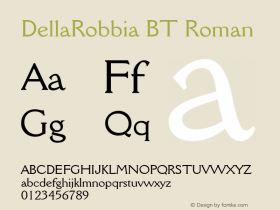 DellaRobbia BT Roman mfgpctt-v4.4 Dec 22 1998 Font Sample