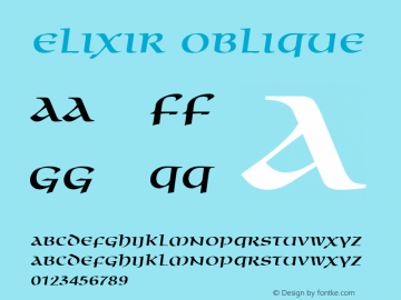 Elixir Oblique 1.0 Thu Sep 15 20:34:51 1994图片样张