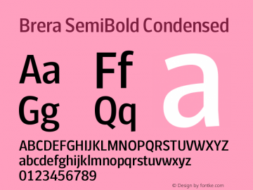 Brera-SemiBoldCondensed Version 001.002图片样张