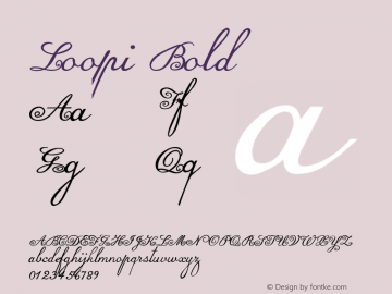 Loopi-Bold Version 1.000 Font Sample