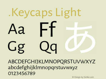 .Keycaps Light 10.5d23e8 Font Sample