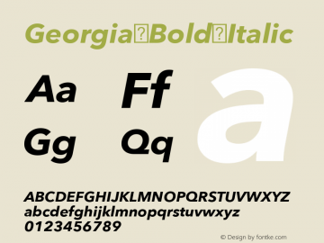 Georgia Bold Italic Version 5.00x-4图片样张