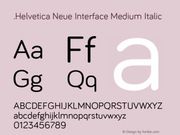 .Helvetica Neue Interface Medium Italic P4 9.0d61e1图片样张