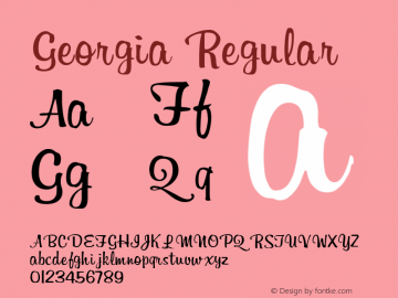 Georgia Version 5.00x-4 Font Sample