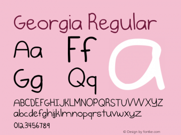 Georgia Version 5.00x-4 Font Sample