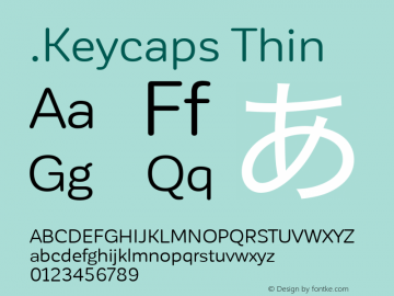 .Keycaps Thin 10.5d29e15 Font Sample
