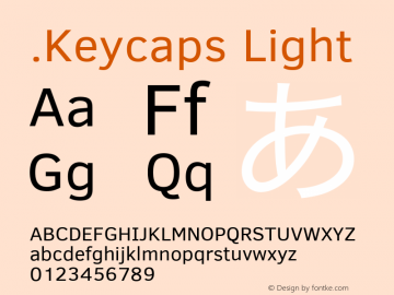 .Keycaps Light 10.5d23e8 Font Sample