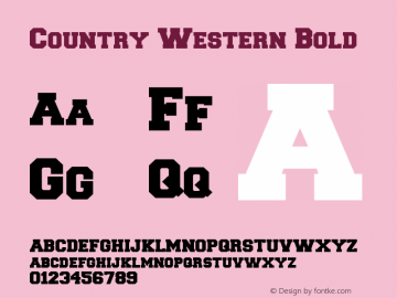 Country Western Bold Altsys Fontographer 3.5  6/8/92图片样张