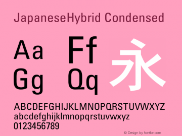 JapaneseHybridCondensed Version 1.00 Font Sample