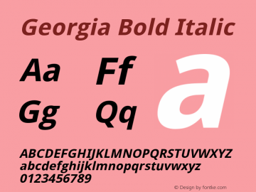 Georgia Bold Italic Version 5.00x-4图片样张