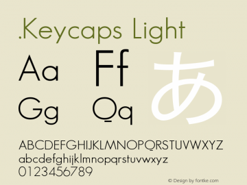 .Keycaps Light 10.5d23e8 Font Sample