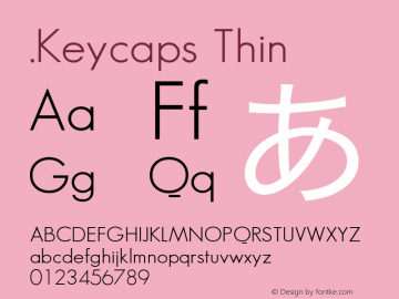 .Keycaps Thin 10.5d23e8 Font Sample