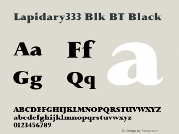 Lapidary333 Blk BT Black mfgpctt-v1.54 Tuesday, February 9, 1993 8:58:39 am (EST) Font Sample