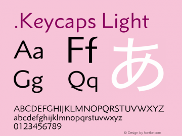 .Keycaps Light 10.5d23e8 Font Sample