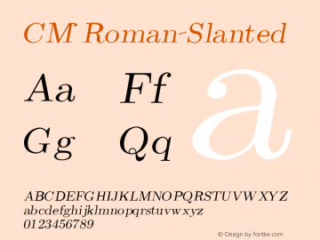 CM_Roman Slanted CMSL图片样张