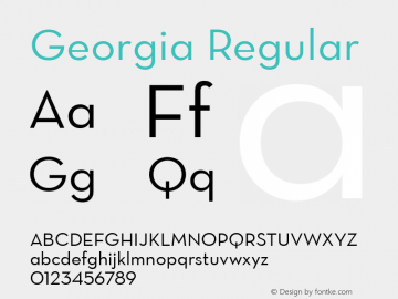 Georgia Version 5.00x-4 Font Sample