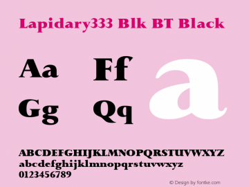 Lapidary333 Blk BT Black mfgpctt-v1.54 Tuesday, February 9, 1993 8:58:39 am (EST) Font Sample
