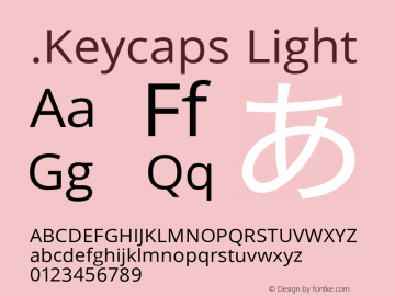 .Keycaps Light 10.5d23e8 Font Sample