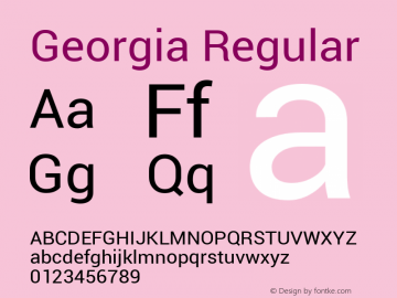 Georgia Version 5.00x-4 Font Sample